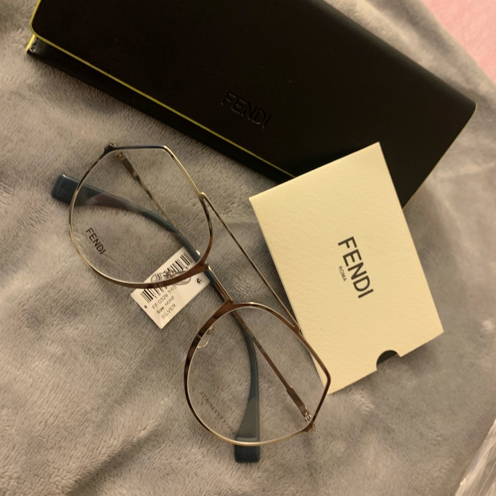 Fendi clear aviator frames 53mm- Silver